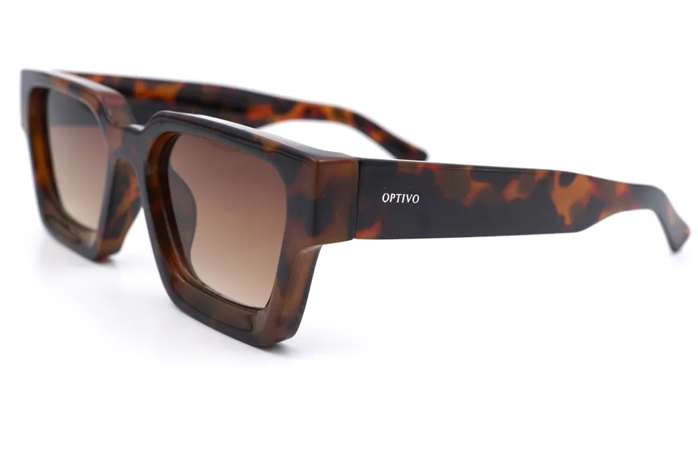 Optivo Havana Rhombus Polarized & UV Protection Sunglass