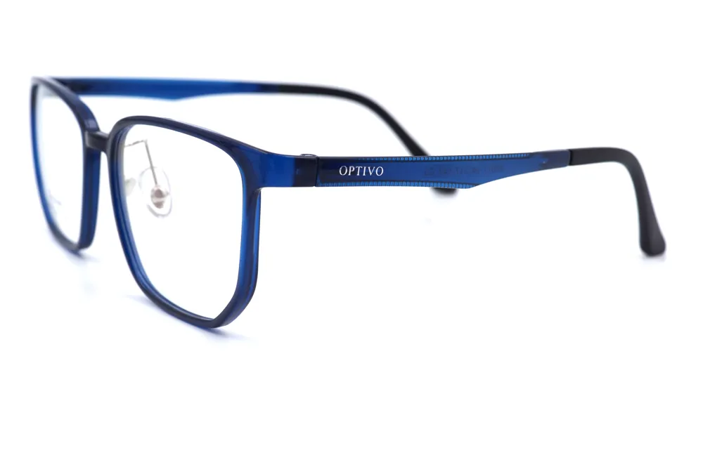 Optivo Blue Penta Full Rim Clipon Eyeglass