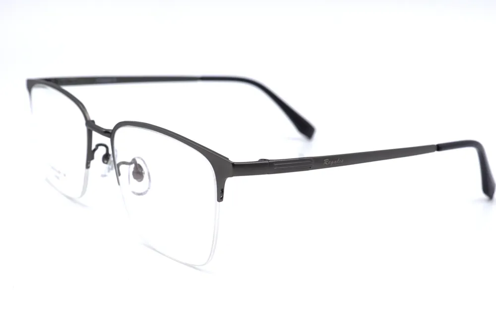 Regalis Grey Rectangle Half Rim Eyeglass