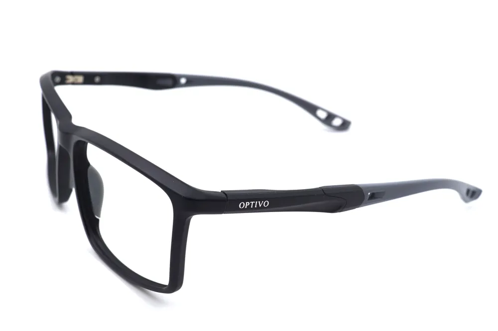 Optivo Black Rectangle Full Rim Eyeglass