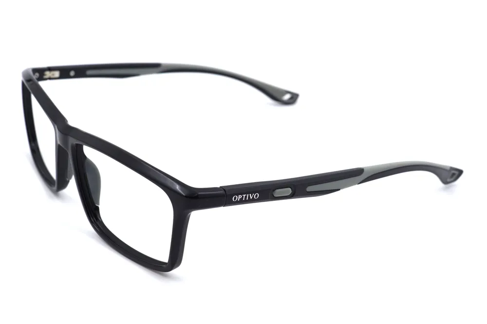 Optivo Black Rectangle Full Rim Eyeglass