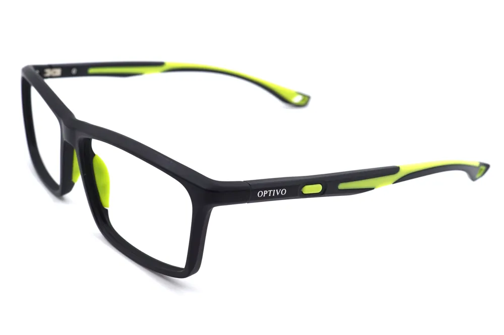 Optivo Black Rectangle Full Rim Eyeglass