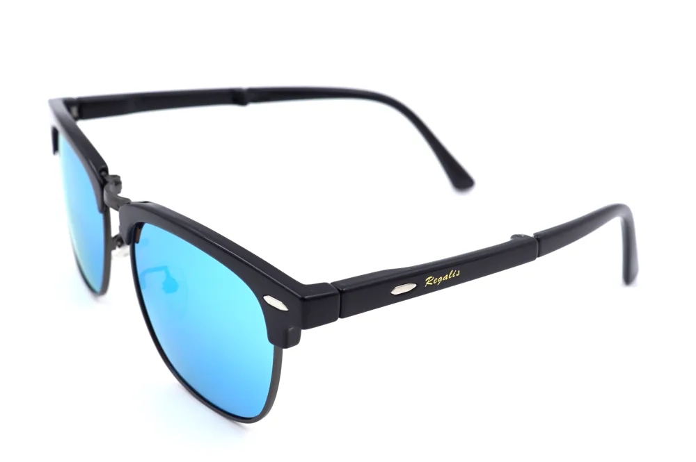 Regalis Black Clubmaster Polarized & UV Protection Foldable Sunglass